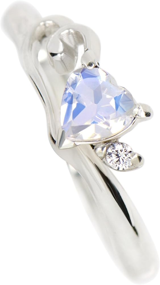 Amazon | シルバー925 ハートフルピンキー リング 6月 誕生石 ブルー